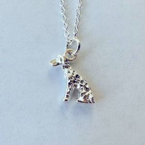 Dalmation Dog Necklace Silver Tone Pendant Charm